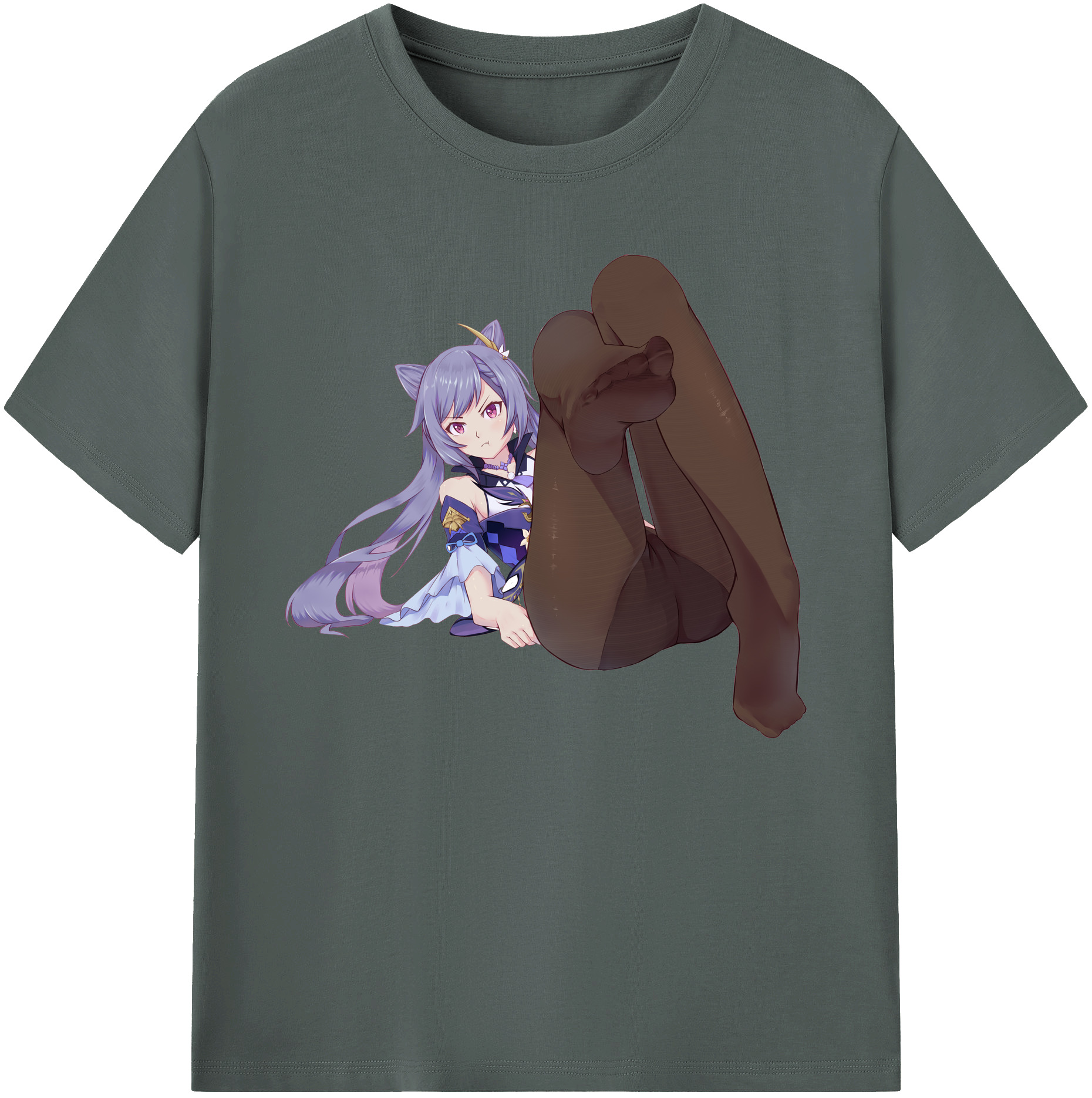 げんし神 刻晴 こくせい genshin Kokusei 綿100％ メンズ半袖Tシャツ｜肌触りやわらか＆通気性